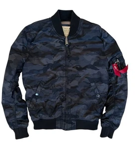 Men’s Alpha Industries Jacket MA-1 Camo Camouflage Bomber Flight Aviator Medium - Picture 1 of 11