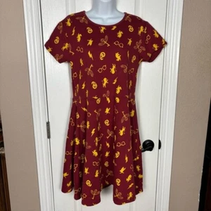 Harry Potter Warner Bros Girl's Wizard Graphic Fit & Flare Dress Size 18-20 - Picture 1 of 5