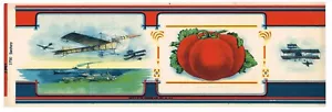 ORIGINAL BLECHDOSEN ETIKETT 1912 VINTAGE LAGER SEHR FRÜHER FLUGZEUG FLUG - Bild 1 von 1