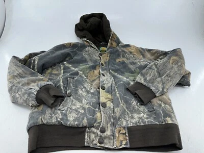 Cabelas 狩猎迷彩夹克青少年 L 连帽隔热外套 — 第 1/4 张图片