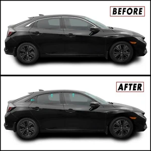 Superposición de apagón de eliminación de cromo para Honda Civic 2017-21 ajuste de ventana hatchback - Imagen 1 de 3