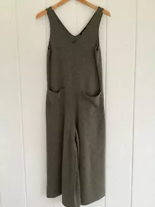Roolee One-Piece JumpSuit Romper Wide Leg Ankle Pants SMALL Lagenlook Olive-Gray - Picture 1 of 6