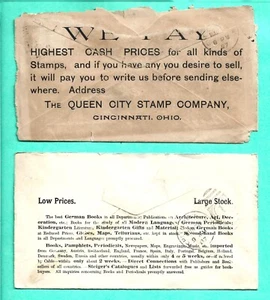 2 Advertising Covers All Over 1897 Cincinnati OH Queen City Stamp NY Greenville - Picture 1 of 2