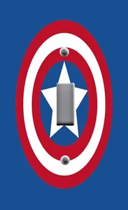 Light Switch Plate Cover with image of KID'S ROOM MARVEL CAPTAIN AMERICA - Picture 1 of 26