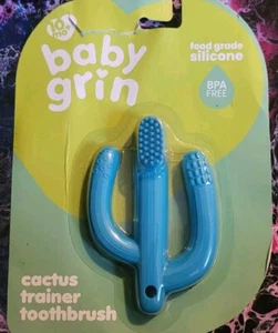 Baby Grin Cactus Trainer Baby Toothbrush BPA Free Food Grade Silicone - Picture 1 of 2