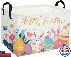 Sanjiaofen Rectangular Easter Baskets, Kids Easter Storage Bins Organizer.Cut - Picture 1 of 5
