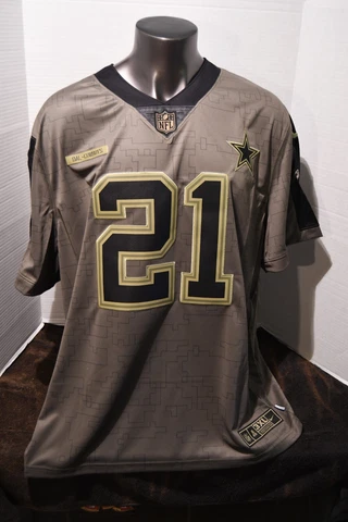 Ezekiel Elliott Jersey #21 Salute to Service Cowboys NFL Men' Size 3XL Dri-Fit Cover