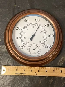 8 Zoll Dekoratives Innen/Außen Terrasse Wand Thermometer Bronze Bjerg Instrumente - Bild 1 von 6