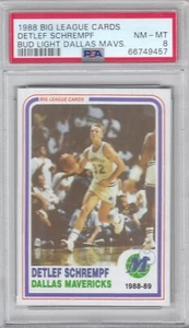 1988 Big League Bud Light Dallas Mavericks Detlef Schrempf PSA 8 (9457) POP 1 - Picture 1 of 2