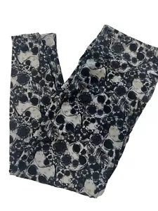 Leggings TC2 Lularoe Halloween Teschio Floreale Nero Grigio Adatti 18/24 RARI - Foto 1 di 1
