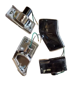 ukscooters VESPA VERCHROMT 4 BLINKER VOLL SMOKED LENS HINTEN VORNE PX LML T5 - Bild 1 von 5