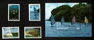 Veleros St. Vincent Sc# 1095-99 + Souv. Hoja, "Especimen" Embalaje original NH, VF Foto 1 de 2
