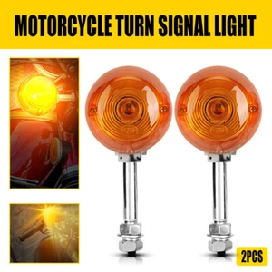 Universal For Motorcycle Turn Signal Light Tail Light Front / Rear Amber 2X - Picture 1 of 11