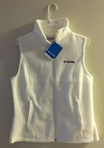 COLUMBIA WHITE FLEECE VEST SIZE MEDIUM NEW WITH TAGS - Picture 1 of 2