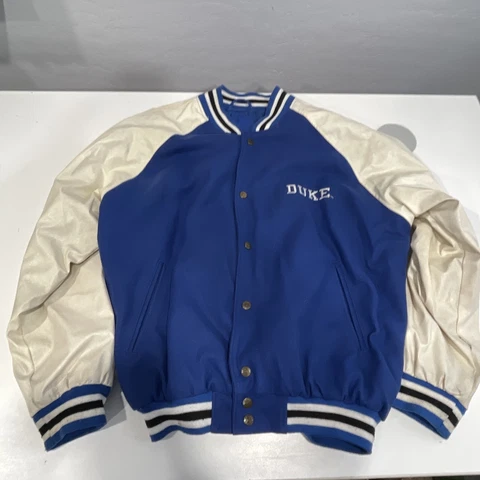 Rare Duke Blue Devils Steve And Barrys Letterman Style Mens Size Large Jacket Cover
