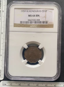 BRITISH HONDURAS, 1959, 1 Cent, NGC MS 64 BN - Picture 1 of 10
