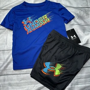 Under Armour Boys 2T Blue Black Outfit Set NEW - Picture 1 of 1