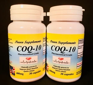 Coq-10, ubiquinone 400mg, co-enzyme, anti-aging. Made in USA - 60(2x30) capsules - Picture 1 of 2