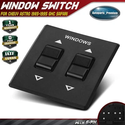 Power Window Switch for Chevrolet Astro 1985-1995 GMC Safari 1990-1995 Front LH - Image 1 of 4