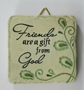 S3 Friends are a gift from God MINI PLAQUE fairy garden stepping stone Ganz - Picture 1 of 2