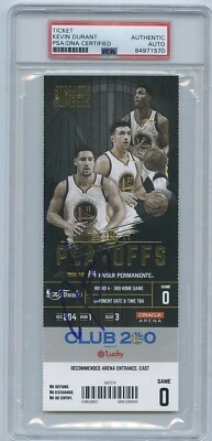 Kevin Durant Signed Auto Warriors 2017 NBA Finals Game 5 Ticket Stub Psa/Dna MVP - Image 1 of 2