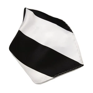 BLACK and WHITE Stripes Design Handkerchief Pocket Square Hanky - Picture 1 of 1