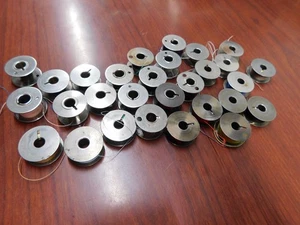 H5 Vintage Sewing Bobbin Lot Of 29 Solid metal - various widths - Picture 1 of 6