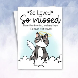 Tarjeta de pérdida de simpatía de gato gatito duelo condolencias felinas para amigos familiares - Imagen 1 de 8