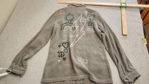 Sundry Jacket Womens XS 2 Gray Shacket Embroidered Button Front Epaulettes - Picture 1 of 18