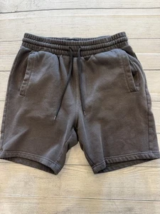 H&M Shorts Mens Medium Gray Fleece Casual Regular Fit Elastic Waist Drawstring - Picture 1 of 5