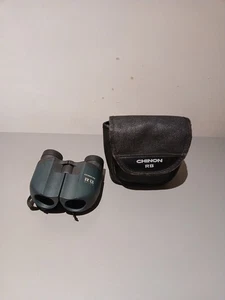 Vintage Chinon RB Zoom  Green Compact Binoculars 10-21 x 23 With Case - Picture 1 of 9