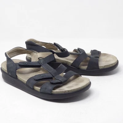 Sandalias SAS Tripad Sorrento para mujer con correa en T negras nobuck con correa ajustable talla 6M Foto 1 de 4
