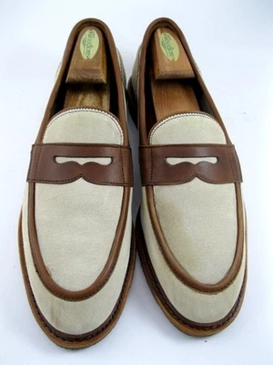 Allen Edmonds "RANDOLPH" VERSO Penny Mocasines 9 D Arena/Chile Gamuza y Cuero (607N Foto 1 de 4