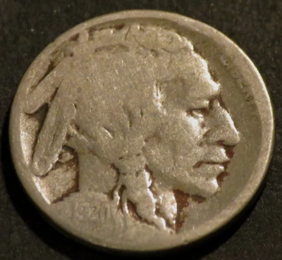 1920 S Buffalo Nickel Semi-Key Date Restored Five Cent 5c Coin E114 - Image 1 of 2
