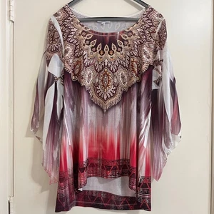 Fairy Grunge verziertes Garten Top Gr. M asymmetrisch ätherisch Boho Wald Flare - Bild 1 von 8