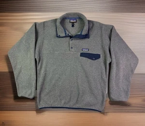 Patagonia Synchilla Jacket Mens Small Gray Fleece Snap T Outdoors Pullover - Picture 1 of 10