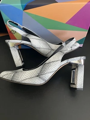 Katy Perry Mujer Tacón Hueco Eslinga Trasera Tacones Bloque Estampado Serpiente Talla 10 M ¡NUEVO!! Foto 1 de 4