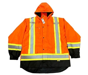 Holmes Workwear HI-VIS *NWT* Men XXL Work Jacket Rain Construction ANSI Class 3 - Picture 1 of 19