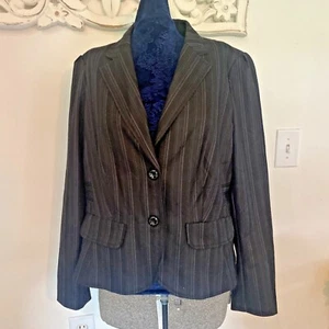 George Women's Classic Career Suiting Blazer. color Black, Gray Pinstripe 12 - Picture 1 of 6