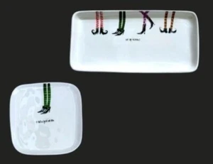 Rae Dunn Hocus Pocus Ceramic Halloween Serving Tray & Square Plate Set - Picture 1 of 9