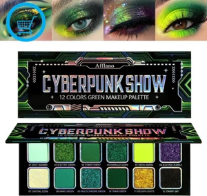Multichrome Green Eyeshadow Palette, Color-Shifting Green Glitter Eyeshadow Pale - Picture 1 of 12