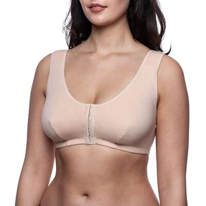 Mastectomy Bra with Pockets for Prosthesis Snap Front Closure Breast Prosthetic - Picture 1 of 19