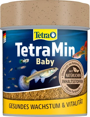 Tetra Min Baby Fischfutter Mikro-Flocken Zierfischbrut Wachstumsfutter Dose 66 m