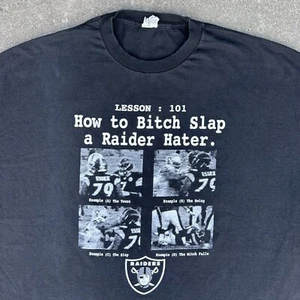 Vintage Raiders T-Shirt Offensive Lustig Größe 3XL! Faded Black Nation 2000er Oakland - Bild 1 von 7