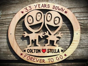 33rd wedding anniversary gift personalized husband wife names 33 years together - Picture 1 of 2
