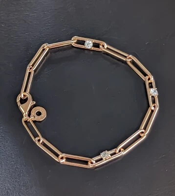 Новый 100% PANDORA 589177C01 розового золота ссылка цепочка и три камня браслет - Изображение 1 из 4