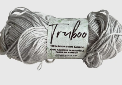 Lion Brand Truboo Silver Argent Color Yarn/100% Rayon From Bamboo is 241 Yds  - Image 1 of 4