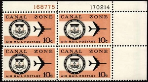 Canal Zone Stamp Scott # C48 Plate Block Mint NH 10 Cents Seal & Airplane Issue - Picture 1 of 1