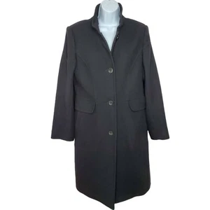 Y2K DKNY Cappotto Lana 12 Nero Finto Collo Urban City Carriera Walker Preppy - Foto 1 di 8