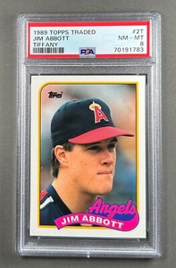 (PSA 8) 1989 Topps Traded Tiffany #2T, Jim Abbott